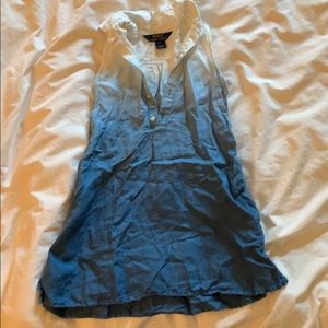 Linen ombré blue and white dress